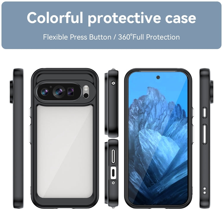 For Google Pixel 9 Colorful Series Acrylic Hybrid TPU Phone Case(Black) - Google Cases by PMC Jewellery | Online Shopping South Africa | PMC Jewellery | Buy Now Pay Later Mobicred