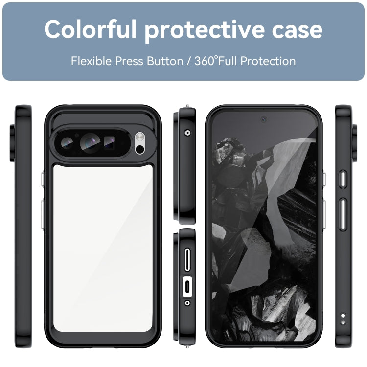 For Google Pixel 9 Pro Colorful Series Acrylic Hybrid TPU Phone Case(Black) - Google Cases by PMC TechLife | Online Shopping South Africa | PMC TechLife | Buy Now Pay Later Mobicred