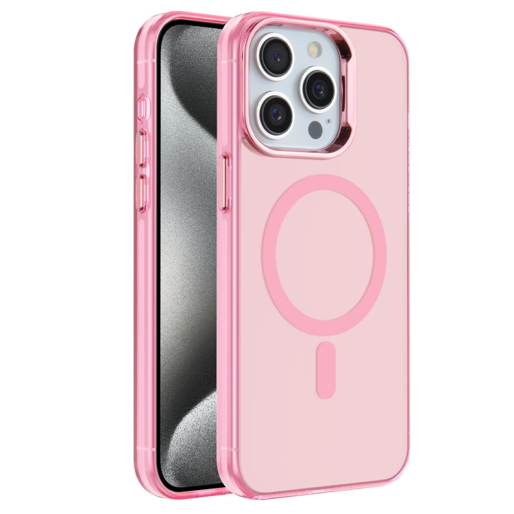 For iPhone 15 Pro Max Electroplated IMD Magsafe PC Hybrid TPU Phone Case(Pink) - iPhone 15 Pro Max Cases by PMC TechLife | Online Shopping South Africa | PMC TechLife
