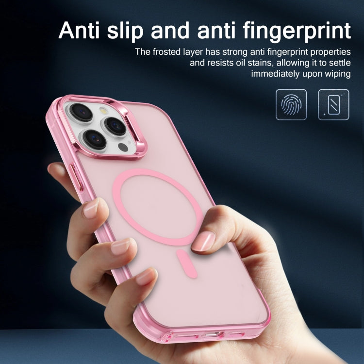 For iPhone 15 Pro Max Electroplated IMD Magsafe PC Hybrid TPU Phone Case(Pink) - iPhone 15 Pro Max Cases by PMC TechLife | Online Shopping South Africa | PMC TechLife