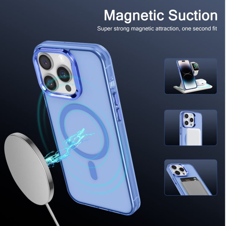 For iPhone 14 Pro Electroplated IMD Magsafe PC Hybrid TPU Phone Case(Blue) - free shipping - PMC TechLife - Order now!