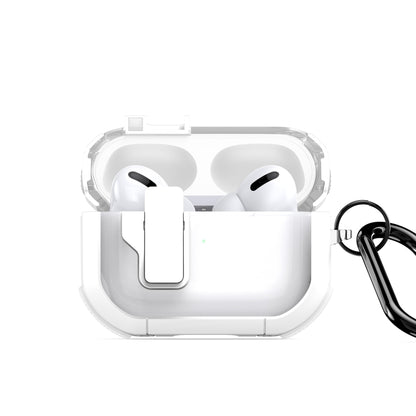 For AirPods Pro 2 DUX DUCIS PECN Series Split Two-color Transparent Earphone Case with Hook(White) - For AirPods Pro 2 by DUX DUCIS | Online Shopping South Africa | PMC Jewellery | Buy Now Pay Later Mobicred