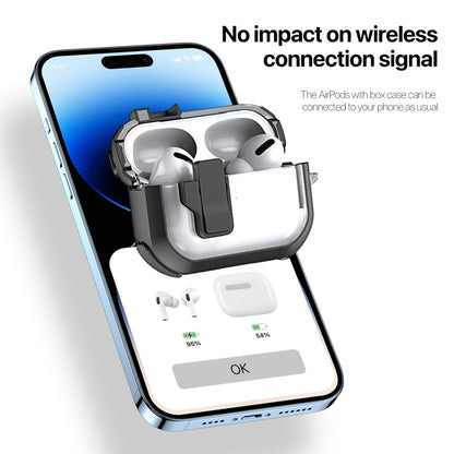 For AirPods 1/2 DUX DUCIS PECN Series Split Two-color Transparent Earphone Case with Hook(Blue Black) - For AirPods 1/2 by DUX DUCIS | Online Shopping South Africa | PMC Jewellery | Buy Now Pay Later Mobicred