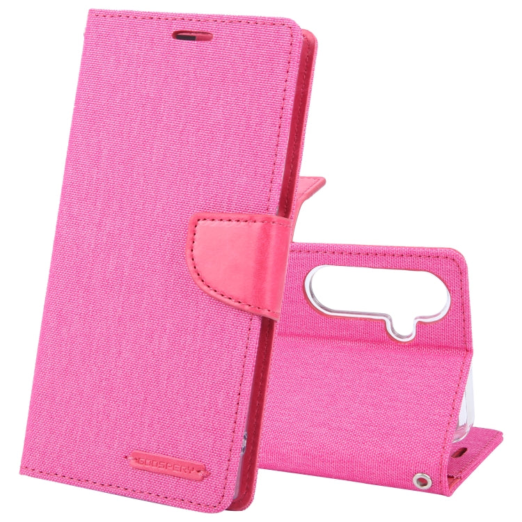 For Samsung Galaxy S24+ 5G GOOSPERY CANVAS DIARY Fabric Texture Flip Leather Phone Case(Rose Red) - Galaxy S24+ 5G Cases by GOOSPERY | Online Shopping South Africa | PMC Jewellery | Buy Now Pay Later Mobicred