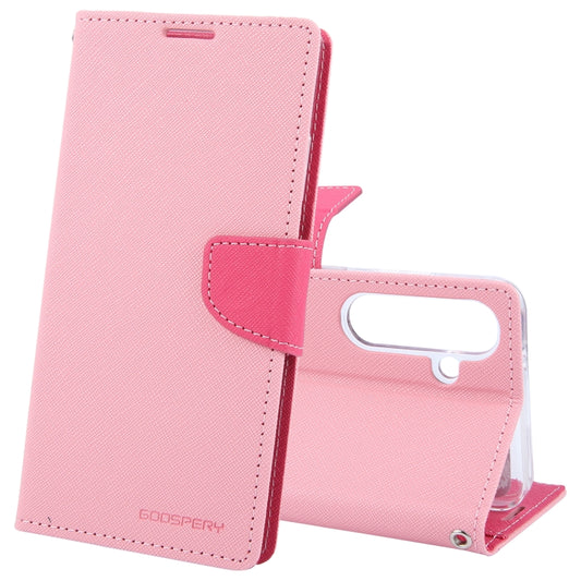 For Samsung Galaxy S24+ 5G GOOSPERY FANCY DIARY Cross Texture Leather Phone Case(Pink) - Galaxy S24+ 5G Cases by GOOSPERY | Online Shopping South Africa | PMC Jewellery | Buy Now Pay Later Mobicred