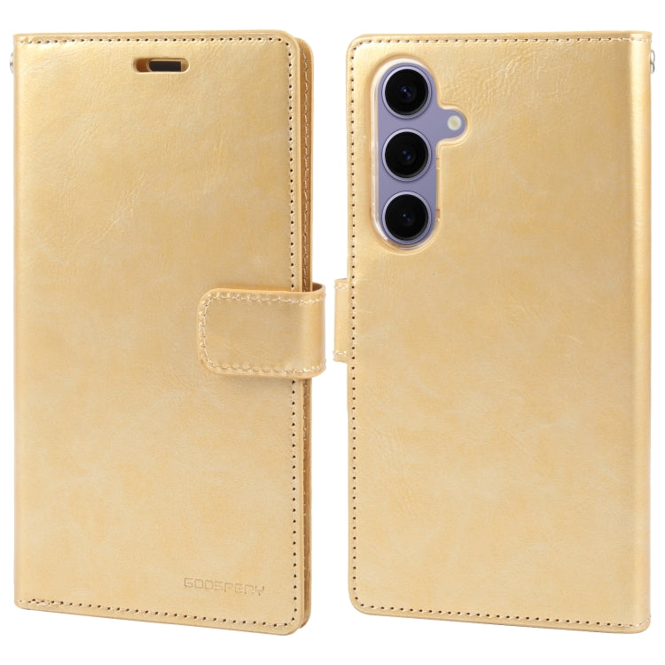 For Samsung Galaxy S24 5G GOOSPERY MANSOOR DIARY 9 Card Slots Leather Phone Case(Gold) - Galaxy S24 5G Cases by GOOSPERY | Online Shopping South Africa | PMC Jewellery | Buy Now Pay Later Mobicred