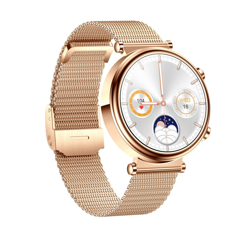 T86 Woman Health 1.27 inch Smart Watch, BT Call / Physiological Cycle / Heart Rate / Blood Pressure / Blood Glucose / SOS(Rose Gold Steel Band) - free shipping - PMC TechLife - Order now!