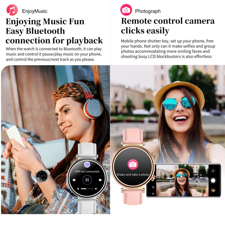 T86 Woman Health 1.27 inch Smart Watch, BT Call / Physiological Cycle / Heart Rate / Blood Pressure / Blood Glucose / SOS(Rose Gold Steel Band) - free shipping - PMC TechLife - Order now!