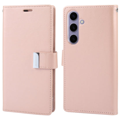 For Samsung Galaxy S24 5G GOOSPERY RICH DIARY Crazy Horse Texture Leather Phone Case(Rose Gold) - Galaxy S24 5G Cases by GOOSPERY | Online Shopping South Africa | PMC Jewellery | Buy Now Pay Later Mobicred