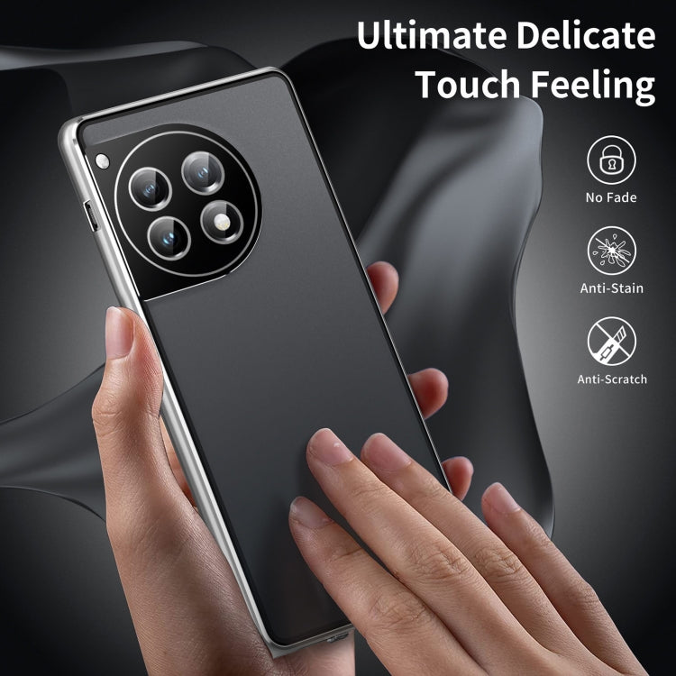 For OnePlus 12 Magnetic HD Tempered Glass Phone Case(Silver) - OnePlus Cases by PMC TechLife | Online Shopping South Africa | PMC TechLife | Buy Now Pay Later Mobicred