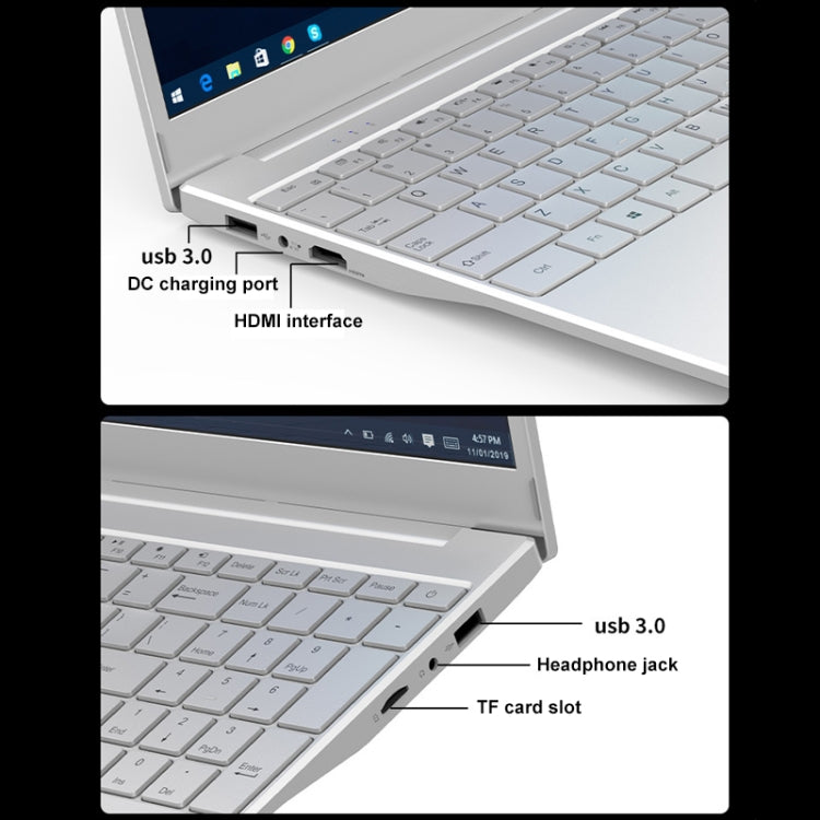 V8 15.6 inch Ultrathin Laptop, 12GB+1TB, Windows 10 Intel Jasper Lake N5095 Quad Core(Silver) - Others by PMC Jewellery | Online Shopping South Africa | PMC Jewellery