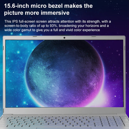 V8 15.6 inch Ultrathin Laptop, 16GB+256GB, Windows 10 Intel Jasper Lake N5095 Quad Core(Silver) - Others by PMC Jewellery | Online Shopping South Africa | PMC Jewellery