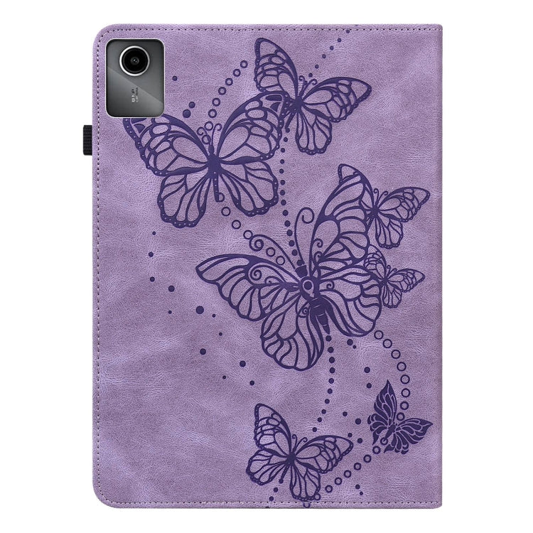 For Lenovo Tab M11 / Xiaoxin Pad 11 2024 Embossed Butterfly Pattern Leather Tablet Case(Purple) - Lenovo by PMC Jewellery | Online Shopping South Africa | PMC Jewellery | Buy Now Pay Later Mobicred