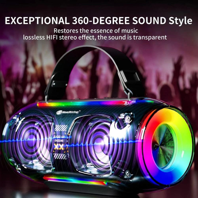 New Rixing NR8806 Portable Outdoor Wireless Bluetooth Speaker RGB Colorful Subwoofer, Style:Single Mic(Blue) - Desktop Speaker by NewRixing | Online Shopping South Africa | PMC Jewellery | Buy Now Pay Later Mobicred