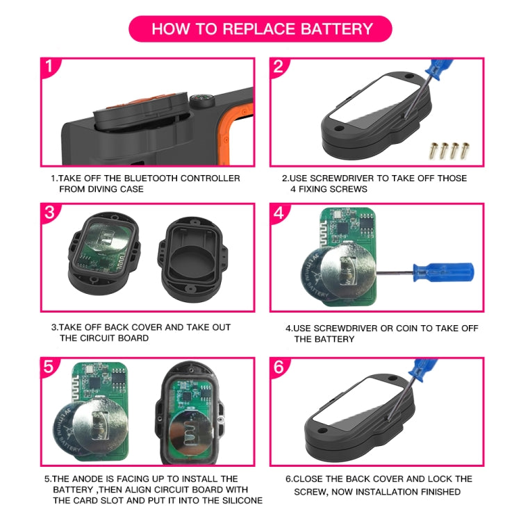 Diving Shell Gen3 Bluetooth Waterproof Phone Case(Black Orange) - Waterproof Bag by PMC TechLife | Online Shopping South Africa | PMC TechLife | Buy Now Pay Later Mobicred