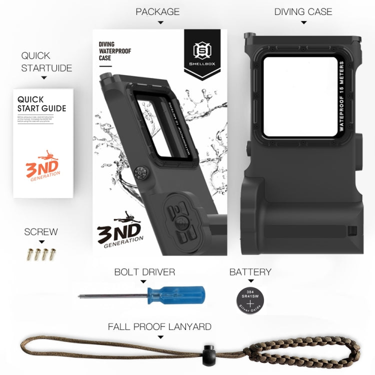 Diving Shell Gen3 Bluetooth Waterproof Phone Case(Black) - Waterproof Bag by PMC TechLife | Online Shopping South Africa | PMC TechLife | Buy Now Pay Later Mobicred
