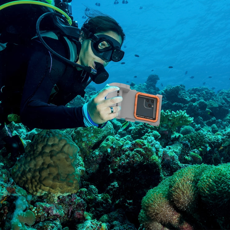 Diving Shell Gen3 Bluetooth Waterproof Phone Case(Grey Orange) - Waterproof Bag by PMC TechLife | Online Shopping South Africa | PMC TechLife | Buy Now Pay Later Mobicred