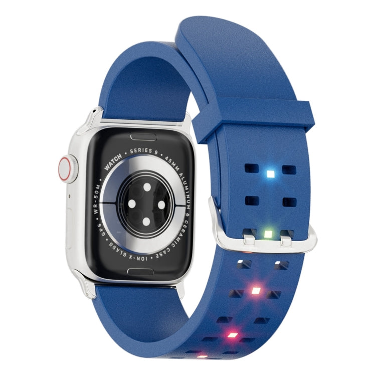 For Apple Watch SE 40mm Luminous Colorful Light Silicone Watch Band(Blue) - Watch Bands by PMC TechLife | Online Shopping South Africa | PMC TechLife