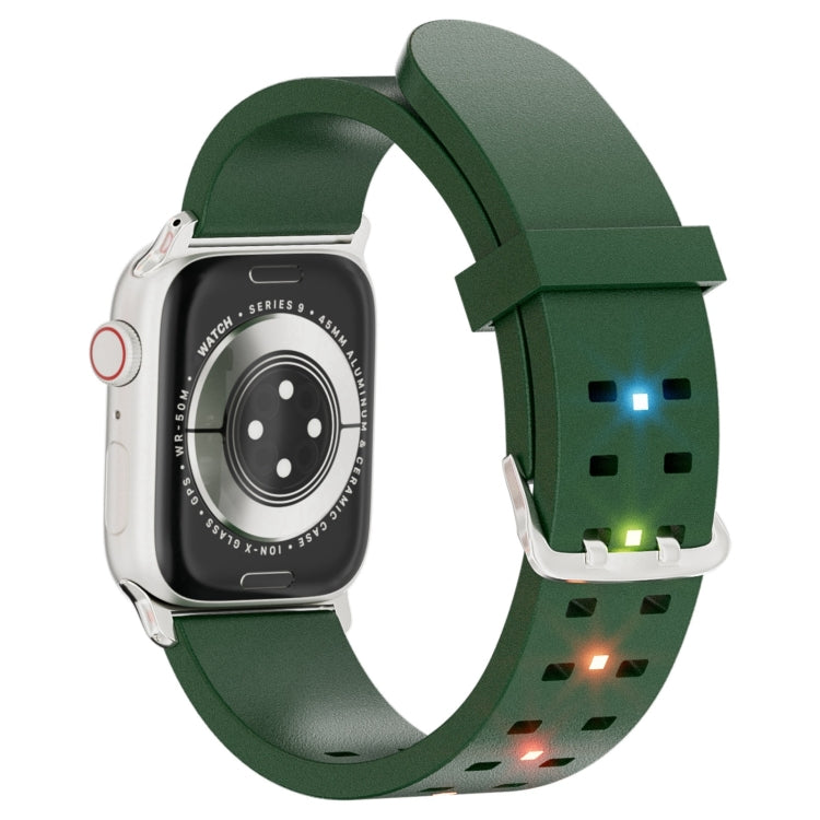 For Apple Watch 38mm Luminous Colorful Light Silicone Watch Band(Green) - free shipping - PMC TechLife - Order now!