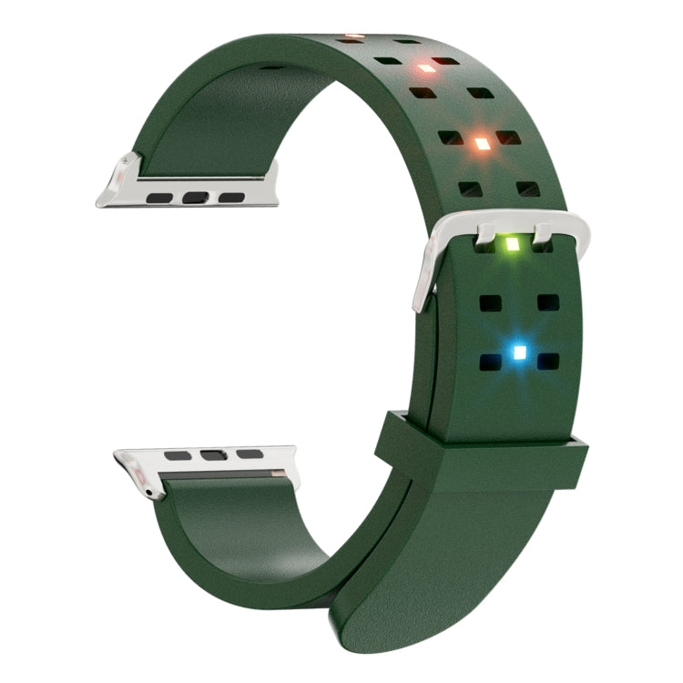For Apple Watch 38mm Luminous Colorful Light Silicone Watch Band(Green) - free shipping - PMC TechLife - Order now!