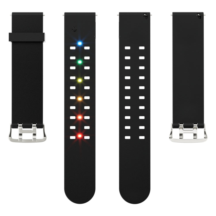 For Apple Watch 38mm Luminous Colorful Light Silicone Watch Band(Black) - Watch Bands by PMC TechLife | Online Shopping South Africa | PMC TechLife | Buy Now Pay Later Mobicred