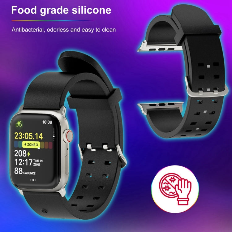 For Apple Watch 42mm Luminous Colorful Light Silicone Watch Band(Red) - Watch Bands by PMC TechLife | Online Shopping South Africa | PMC TechLife