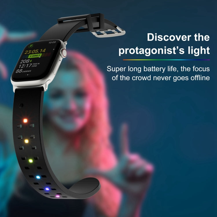 For Apple Watch SE 40mm Luminous Colorful Light Silicone Watch Band(Light Grey) - free shipping - PMC TechLife - Order now!