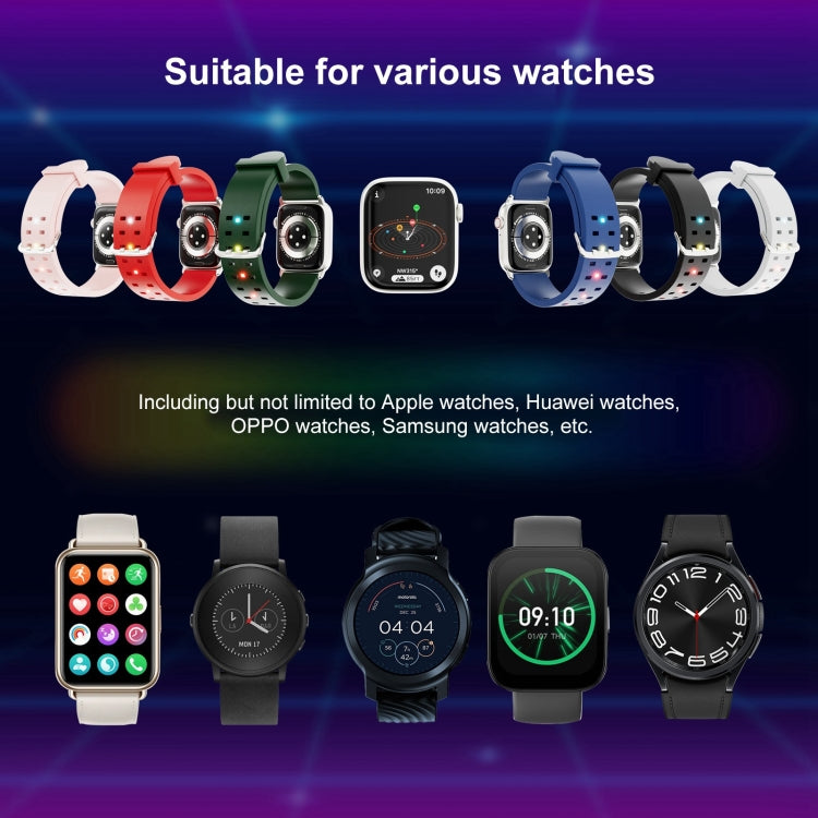 For Apple Watch 38mm Luminous Colorful Light Silicone Watch Band(Black) - Watch Bands by PMC TechLife | Online Shopping South Africa | PMC TechLife | Buy Now Pay Later Mobicred