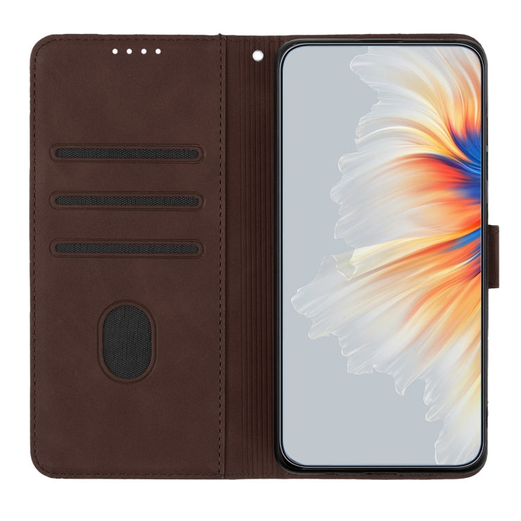 For Tecno Spark Go 2024 Heart Pattern Skin Feel Leather Phone Case(Brown) - Tecno Cases by PMC Jewellery | Online Shopping South Africa | PMC Jewellery | Buy Now Pay Later Mobicred