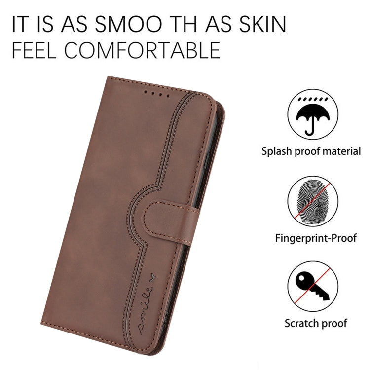 For Tecno Spark Go 2024 Heart Pattern Skin Feel Leather Phone Case(Brown) - Tecno Cases by PMC Jewellery | Online Shopping South Africa | PMC Jewellery | Buy Now Pay Later Mobicred