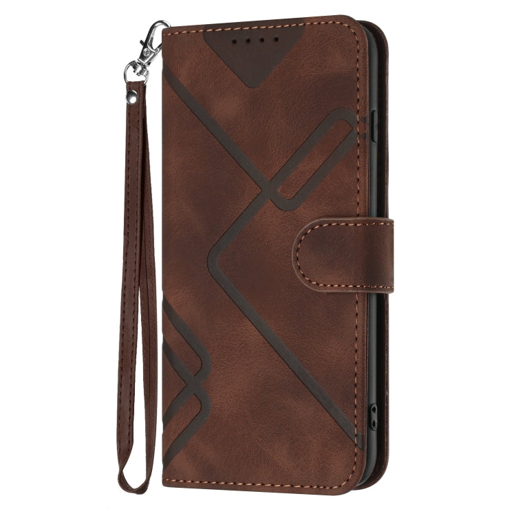 For Tecno Spark Go 2024 Line Pattern Skin Feel Leather Phone Case(Coffee) - Tecno Cases by PMC Jewellery | Online Shopping South Africa | PMC Jewellery | Buy Now Pay Later Mobicred