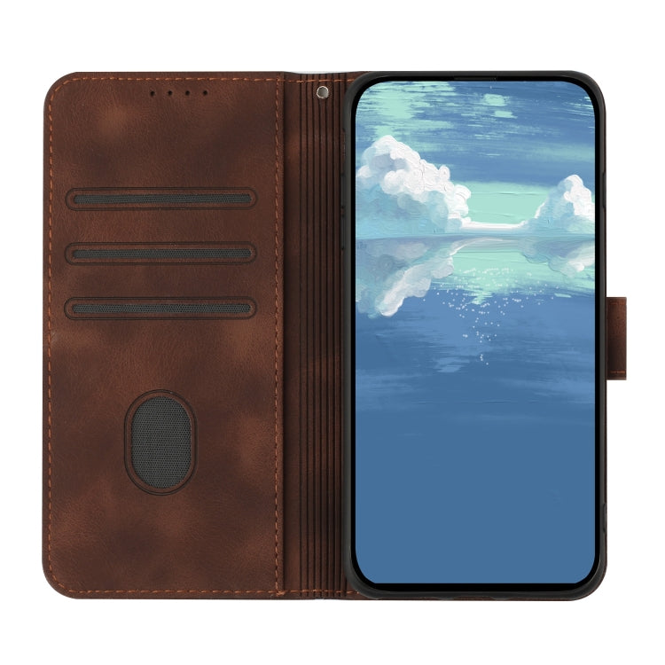 For Tecno Spark Go 2024 Line Pattern Skin Feel Leather Phone Case(Coffee) - Tecno Cases by PMC Jewellery | Online Shopping South Africa | PMC Jewellery | Buy Now Pay Later Mobicred