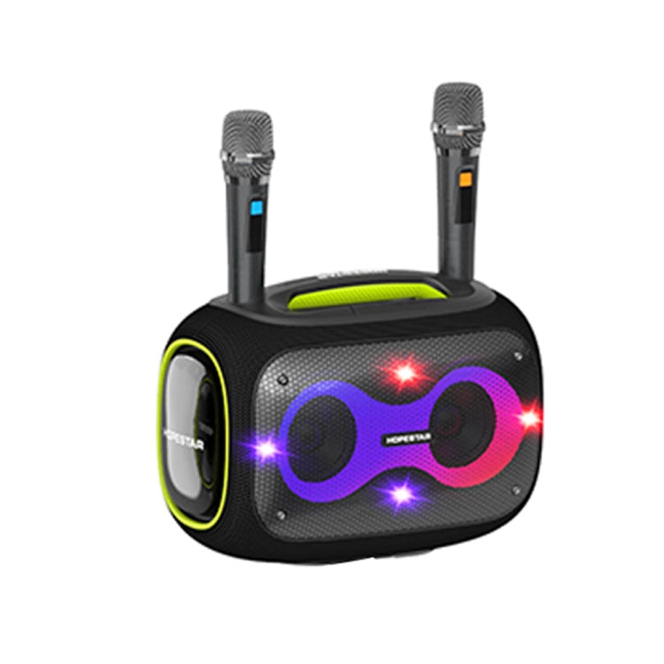 HOPESTAR Party Box 120W Karaoke Bluetooth Speaker with 2 Microphones(Black) - free shipping - PMC Jewellery - Order now!