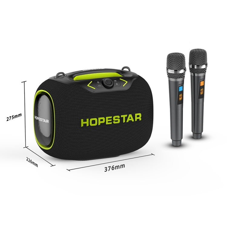 HOPESTAR Party Box 120W Karaoke Bluetooth Speaker with 2 Microphones(Black) - free shipping - PMC Jewellery - Order now!
