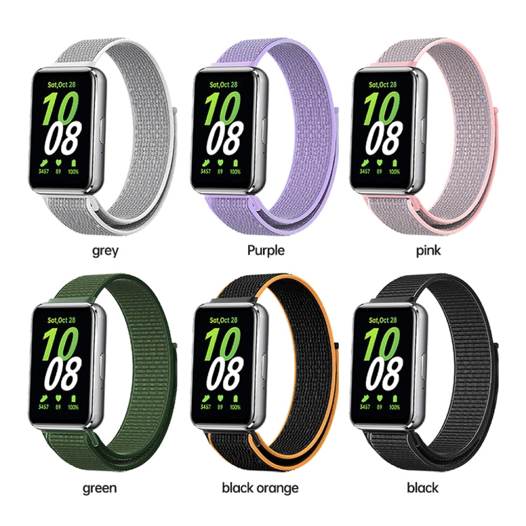 For Samsung Galaxy Fit 3 Woven Nylon Loop Watch Band(Purple) - Watch Bands by PMC TechLife | Online Shopping South Africa | PMC TechLife