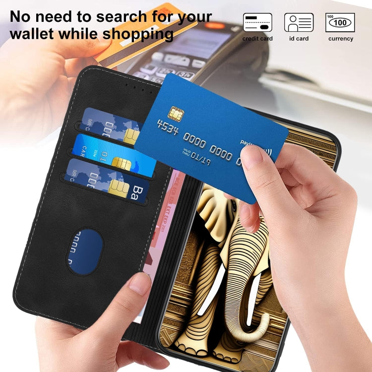 For Tecno Spark Go 2024 YX0060 Elephant Head Embossed Phone Leather Case with Lanyard(Black) - Tecno Cases by PMC Jewellery | Online Shopping South Africa | PMC Jewellery | Buy Now Pay Later Mobicred
