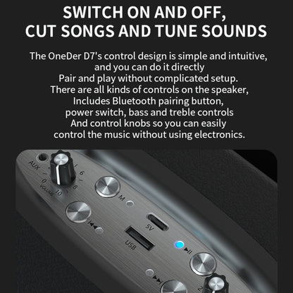 Oneder D7 Bluetooth Speaker Outdoor Karaoke Wireless Speakers With Two Mic(Cyan) - Desktop Speaker by OneDer | Online Shopping South Africa | PMC Jewellery | Buy Now Pay Later Mobicred