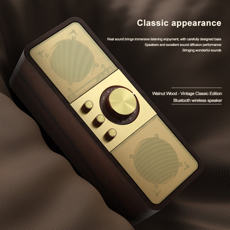 OneDer JY82 Wooden Retro Styling Wireless Speaker HIFI Classic FM Radio Support TF / U-Disk / AUX(Walnut Wood) - Desktop Speaker by OneDer | Online Shopping South Africa | PMC Jewellery | Buy Now Pay Later Mobicred