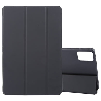 For Lenovo Tab M11/ Xiaoxin Pad 11 2024 Tri-fold Silicone Leather Tablet Case(Black) - Lenovo by PMC Jewellery | Online Shopping South Africa | PMC Jewellery | Buy Now Pay Later Mobicred