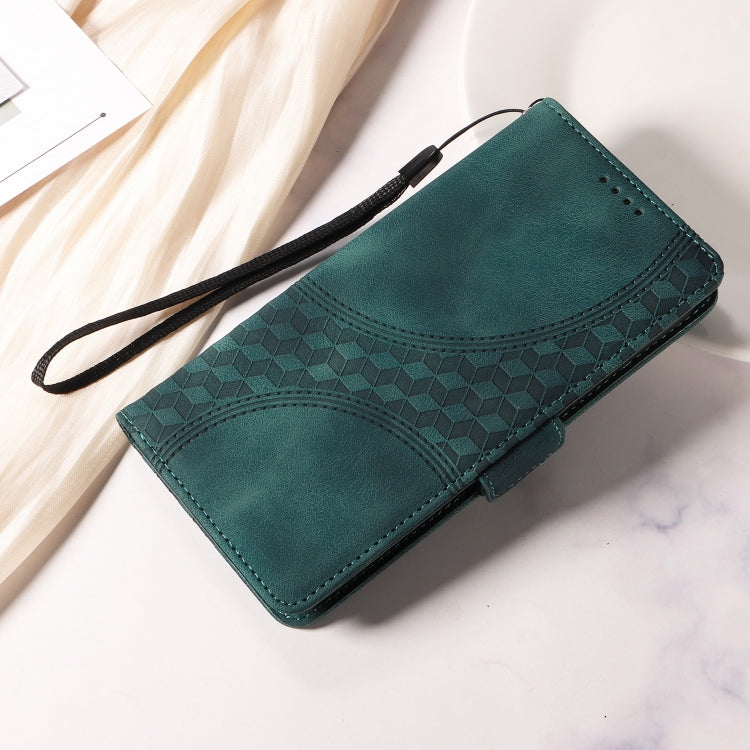 For iPhone 16 Pro Max Embossed Rhombus Starry Leather Phone Case(Green) - iPhone 16 Pro Max Cases by PMC TechLife | Online Shopping South Africa | PMC TechLife | Buy Now Pay Later Mobicred