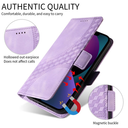 For iPhone 16 Embossed Rhombus Starry Leather Phone Case(Purple) - More iPhone Cases by PMC Jewellery | Online Shopping South Africa | PMC Jewellery | Buy Now Pay Later Mobicred