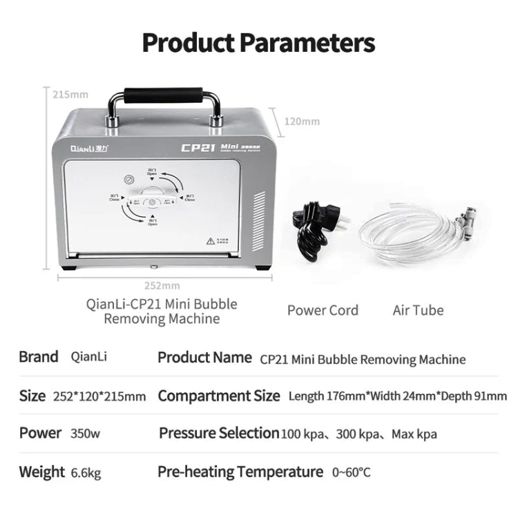 Qianli CP21 Mini LCD Screen Bubble Removing Machine, EU Plug - free shipping - PMC TechLife - Order now!