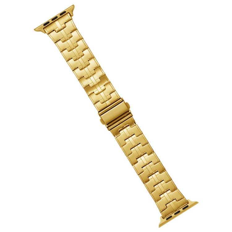 For Apple Watch 42mm Stainless Steel Watch Band(Gold) - Watch Bands by PMC TechLife | Online Shopping South Africa | PMC TechLife