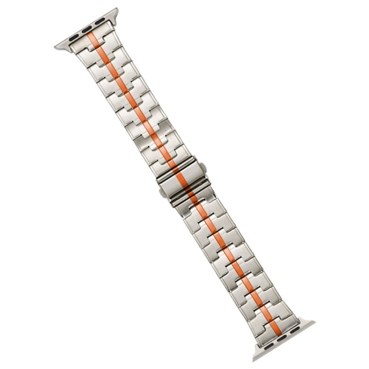 For Apple Watch 38mm Stainless Steel Watch Band(Starlight Orange) - free shipping - PMC TechLife - Order now!
