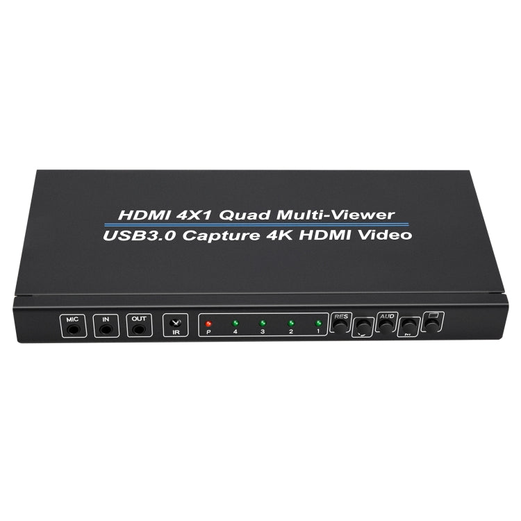 NK-941S 4K HDMI 4x1 Screen Splitter + USB3.0 Video Capture All In One Machine(Black) - Video Capture Solutions by PMC TechLife | Online Shopping South Africa | PMC TechLife | Buy Now Pay Later Mobicred