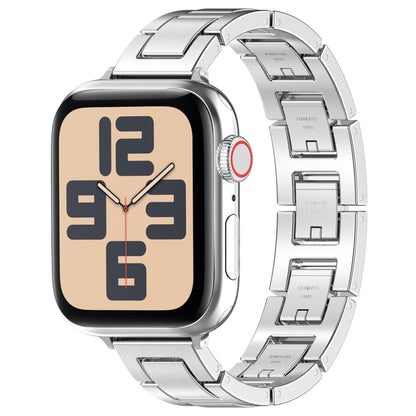 For Apple Watch SE 2023 44mm H Slim Stainless Steel Watch Band(Silver) - Watch Bands by PMC Jewellery | Online Shopping South Africa | PMC Jewellery