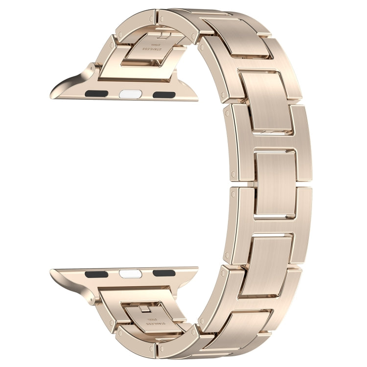 For Apple Watch SE 40mm H Slim Stainless Steel Watch Band(Starlight) - Watch Bands by PMC TechLife | Online Shopping South Africa | PMC TechLife