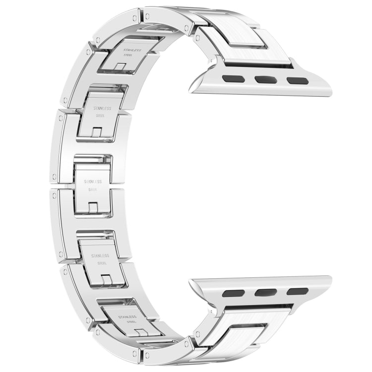 For Apple Watch SE 40mm H Slim Stainless Steel Watch Band(Silver) - Watch Bands by PMC TechLife | Online Shopping South Africa | PMC TechLife