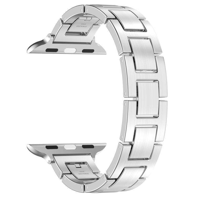 For Apple Watch SE 40mm H Slim Stainless Steel Watch Band(Silver) - Watch Bands by PMC TechLife | Online Shopping South Africa | PMC TechLife