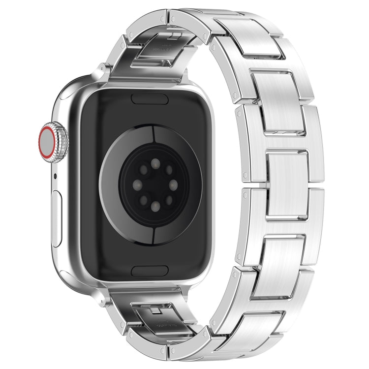 For Apple Watch SE 40mm H Slim Stainless Steel Watch Band(Silver) - Watch Bands by PMC TechLife | Online Shopping South Africa | PMC TechLife
